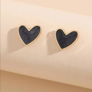 COPY - Black Heart Stud Earrings